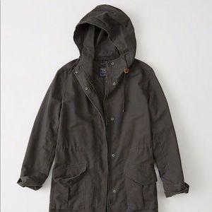 Abercrombie & Fitch Twill Boyfriend Parka Grey XS